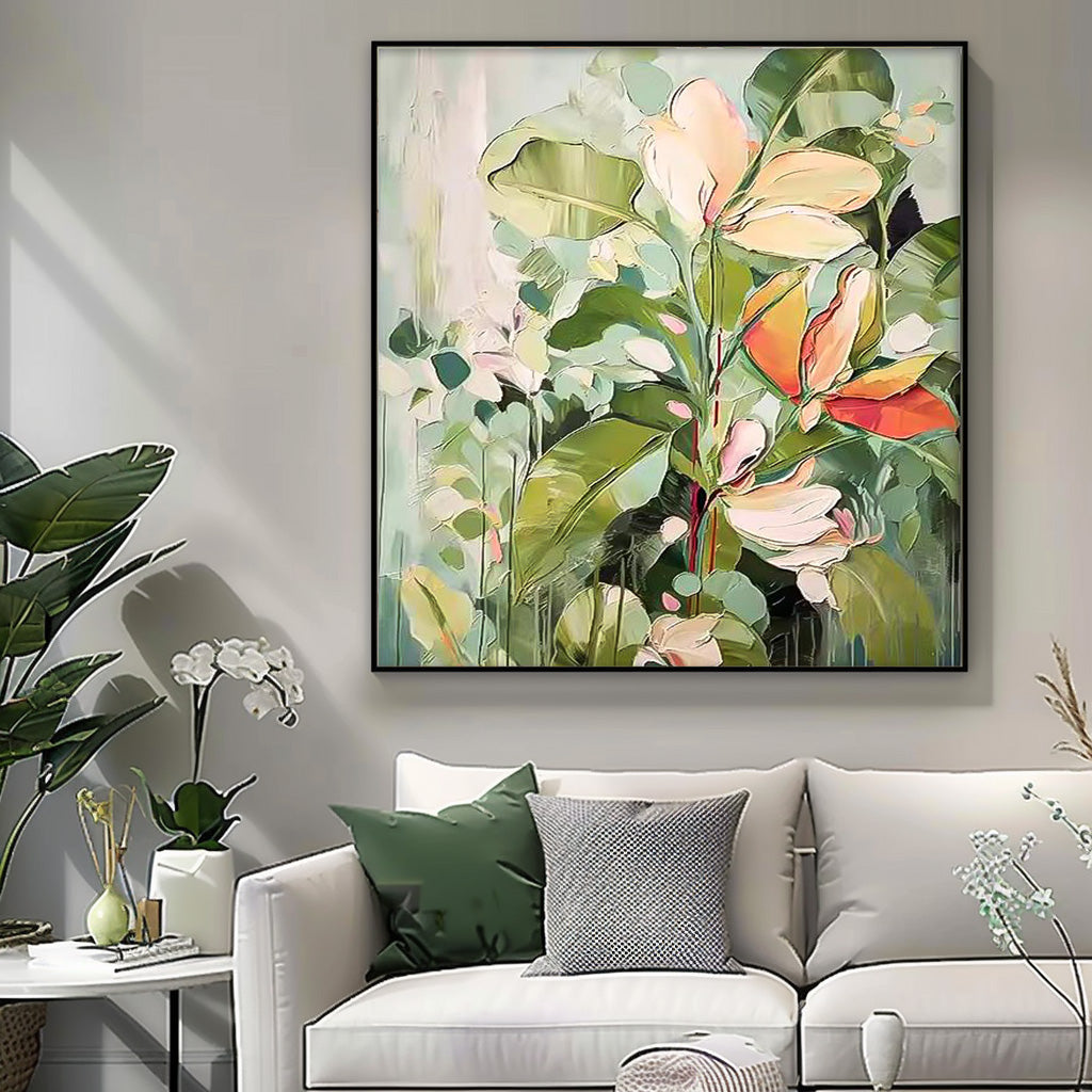 Wall Art Pastel Magnolia Floral Foliage