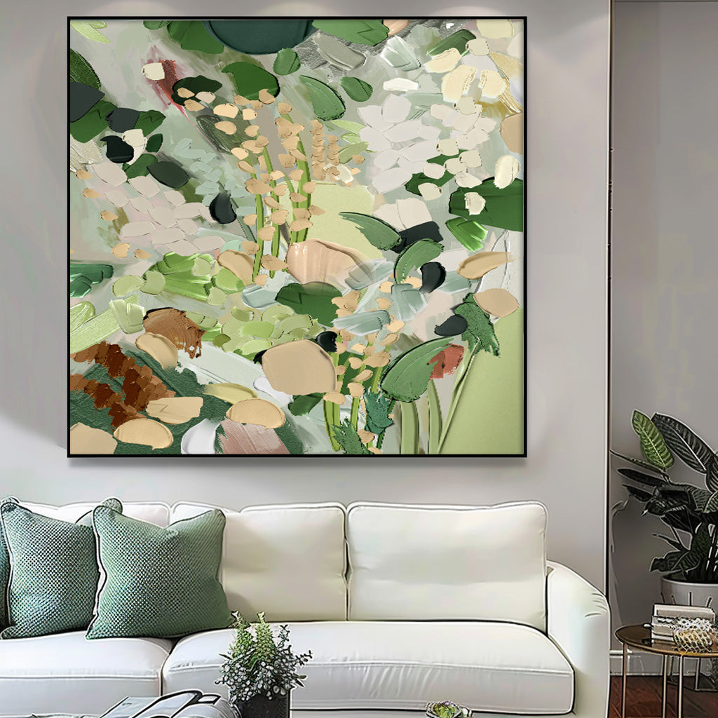 Wall Art Impasto Flower Warm Rustic