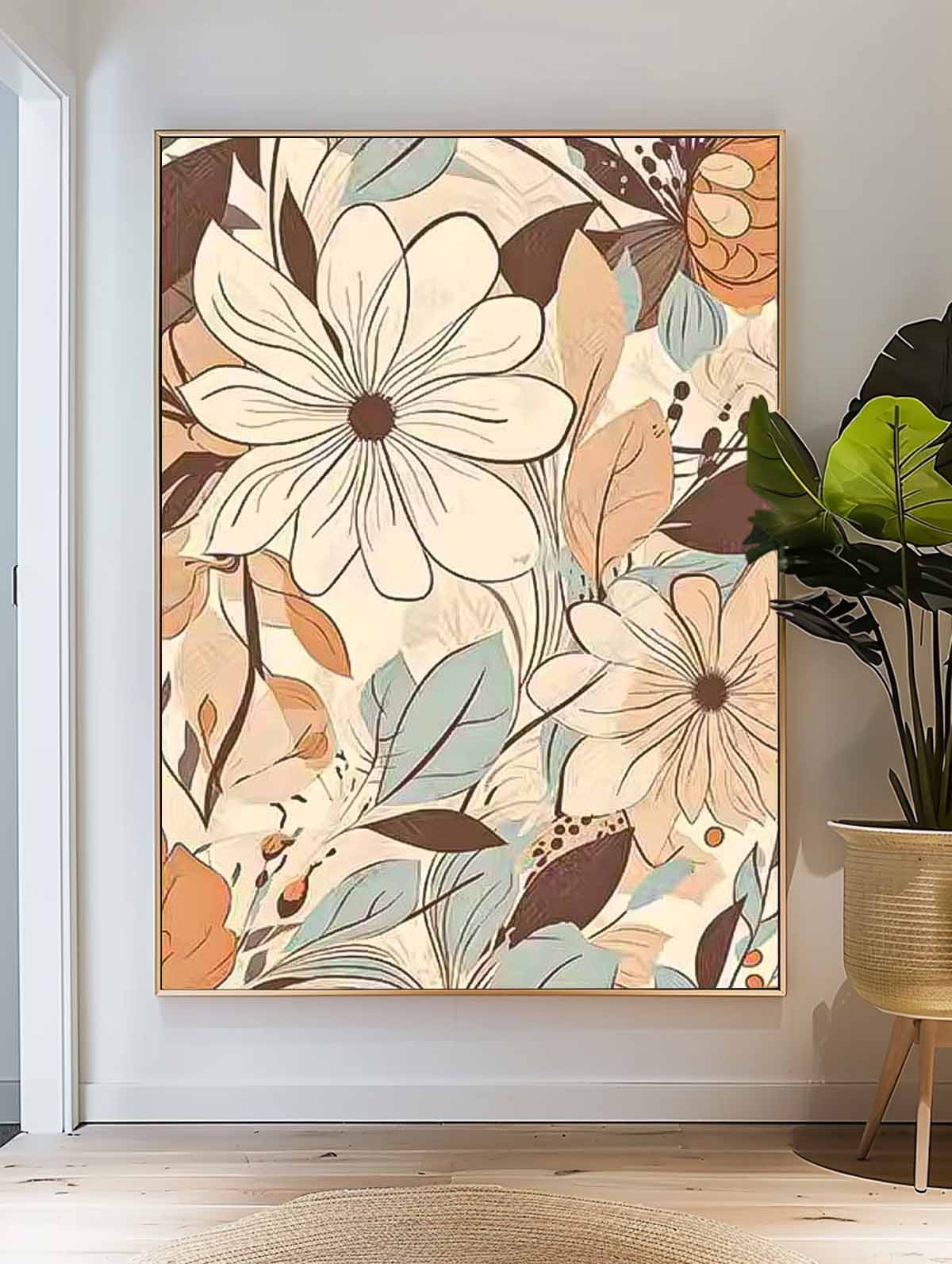 Wall Art Flower Bohemian Clean Line Modern Cozy