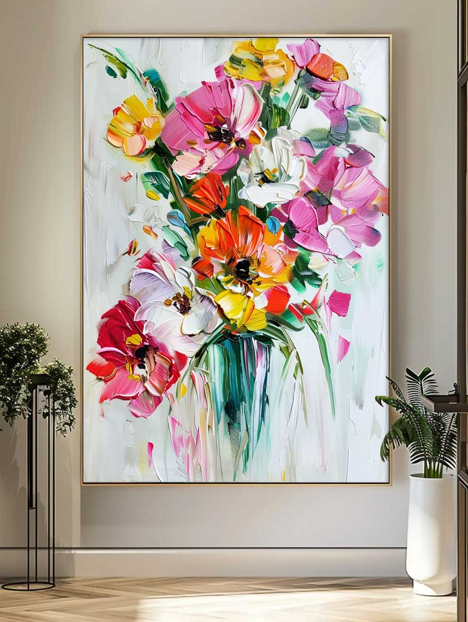 Wall Art Bright Flower Impressionist Painterly
