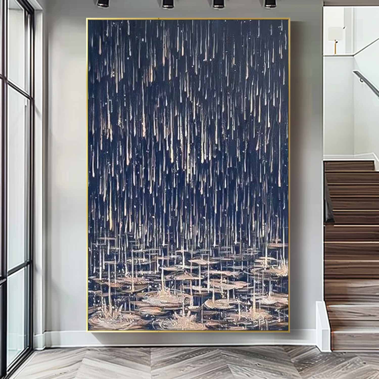 Wall Art Abstract Rainy Serene Mysterious
