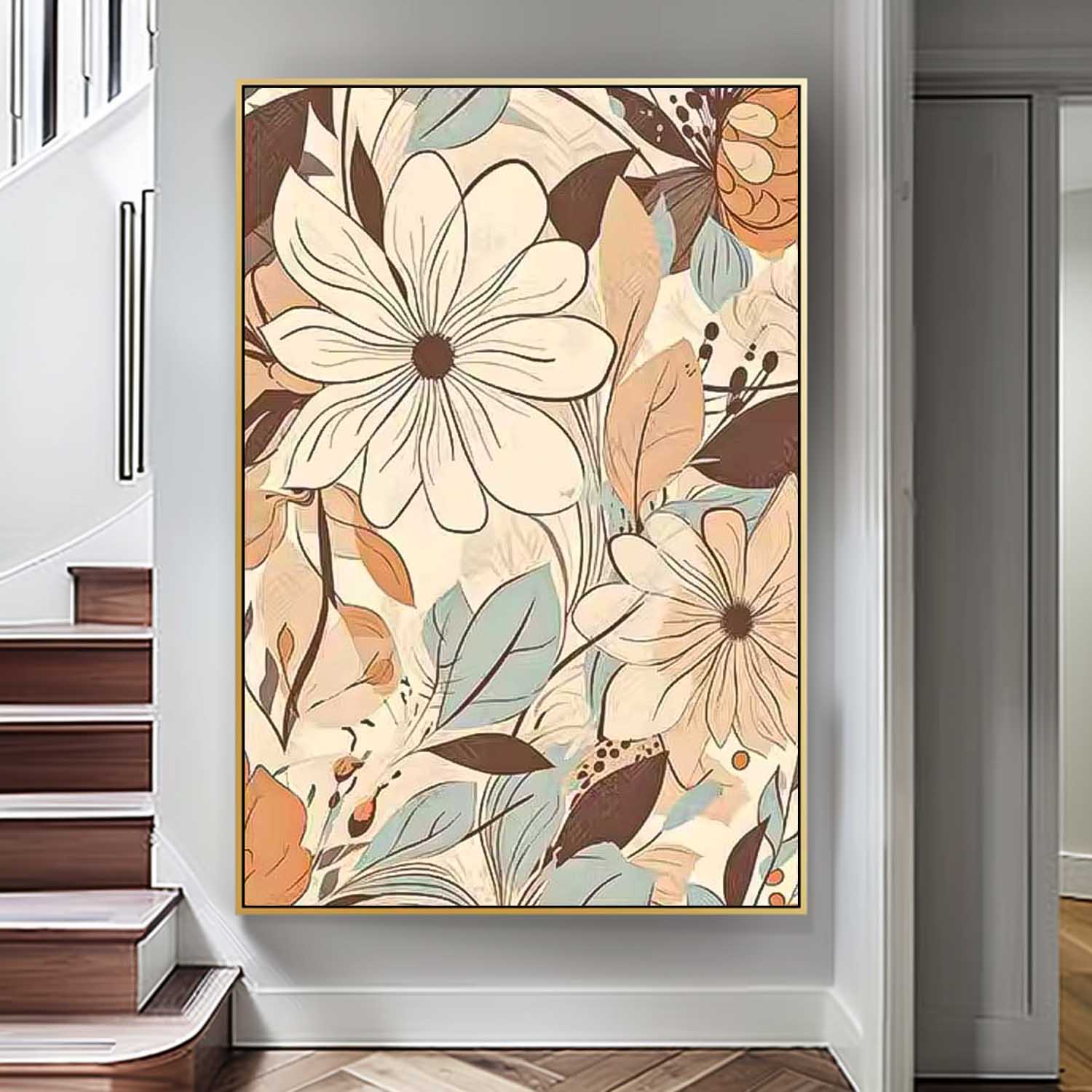 Wall Art Flower Bohemian Clean Line Modern Cozy