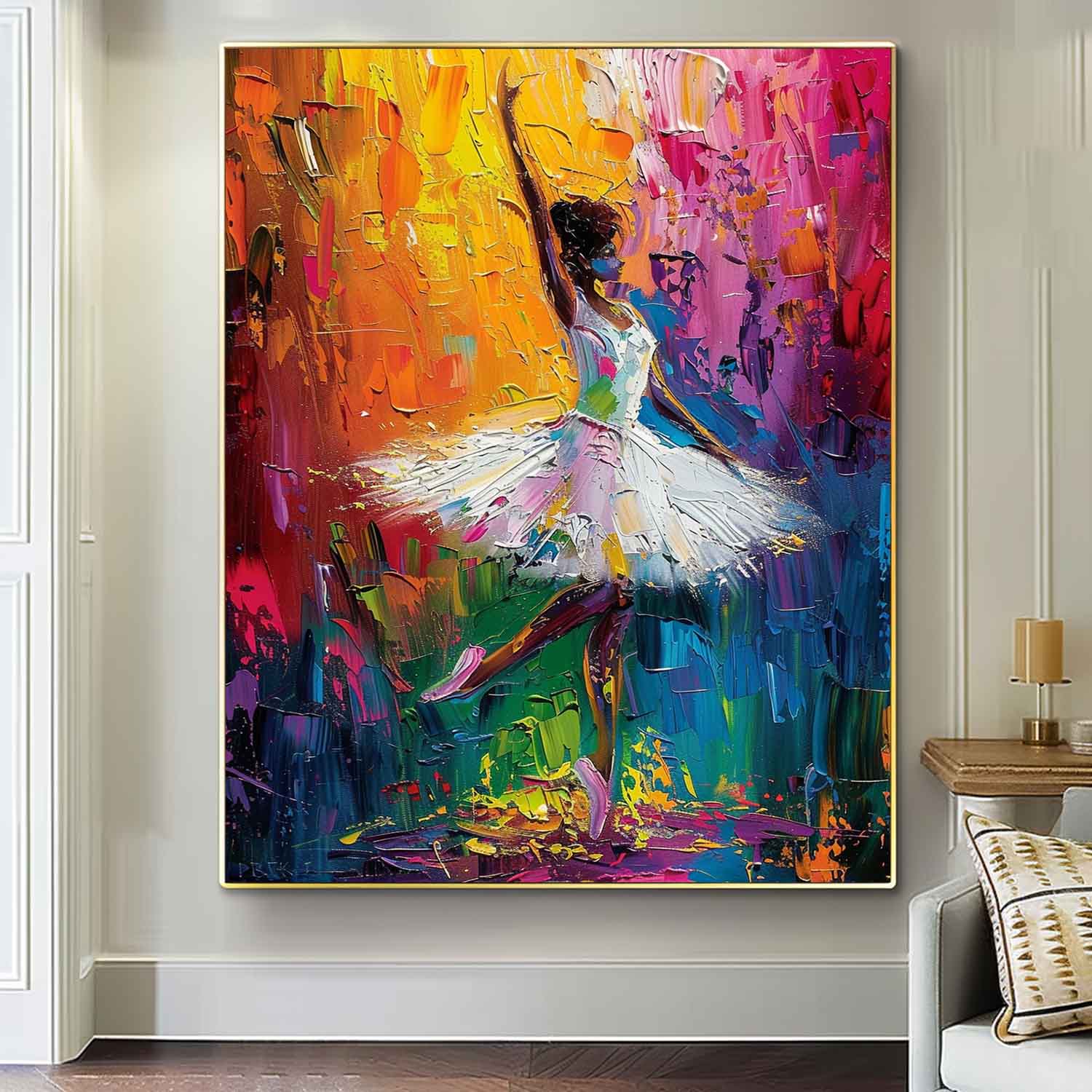 Wall Art Impasto Expressionist Ballerina Energetic