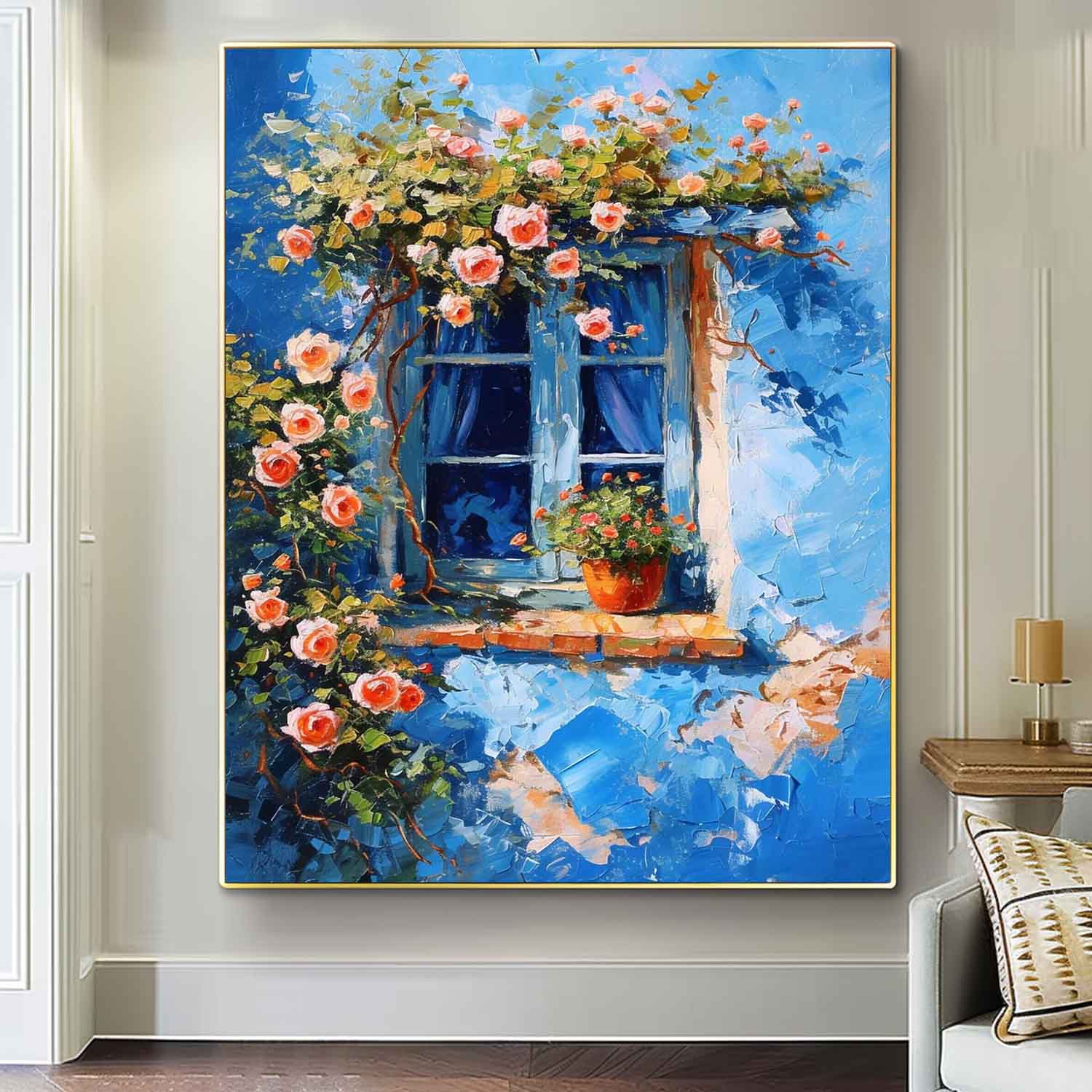 Wall Art Flower Impasto Mediterranean Rustic
