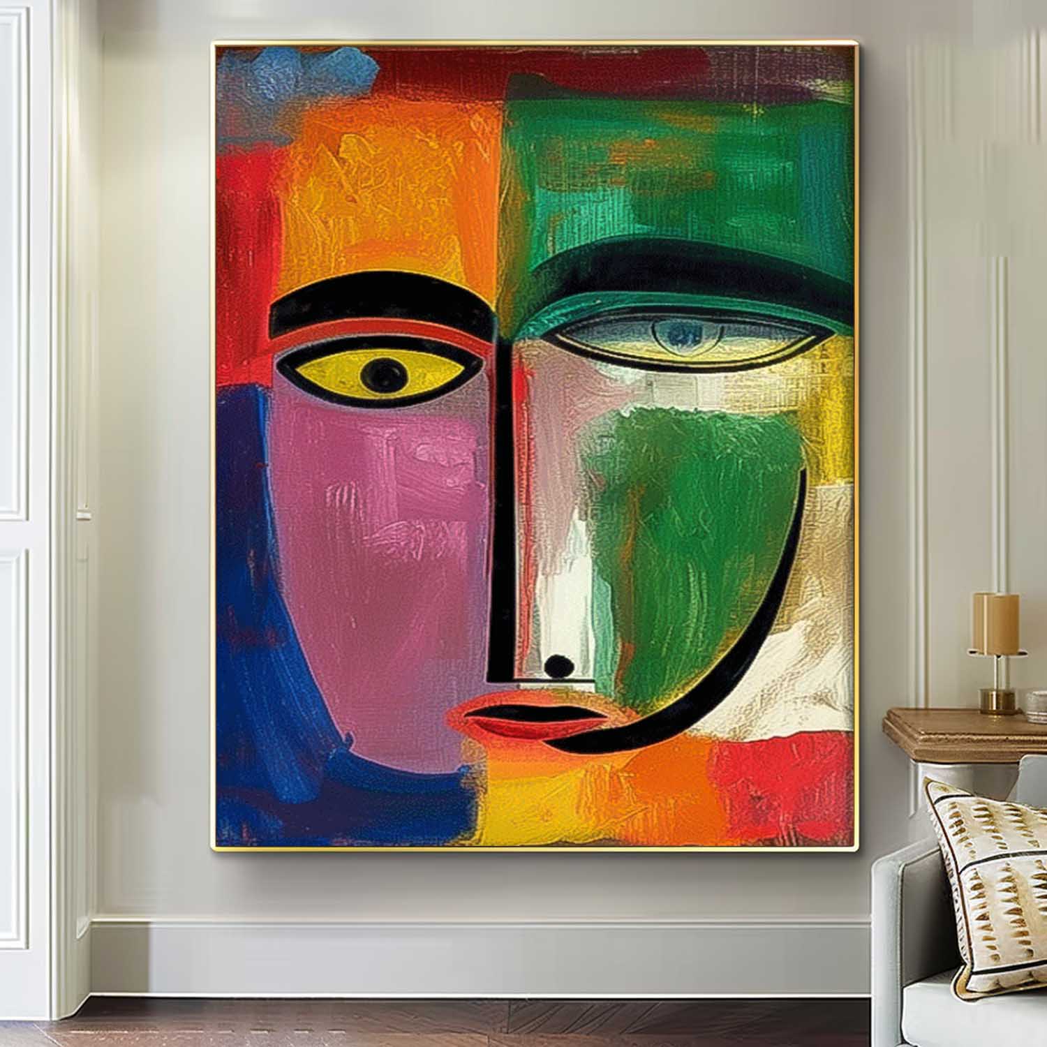 Wall Art Vibrant Cubist People Asymmetrical