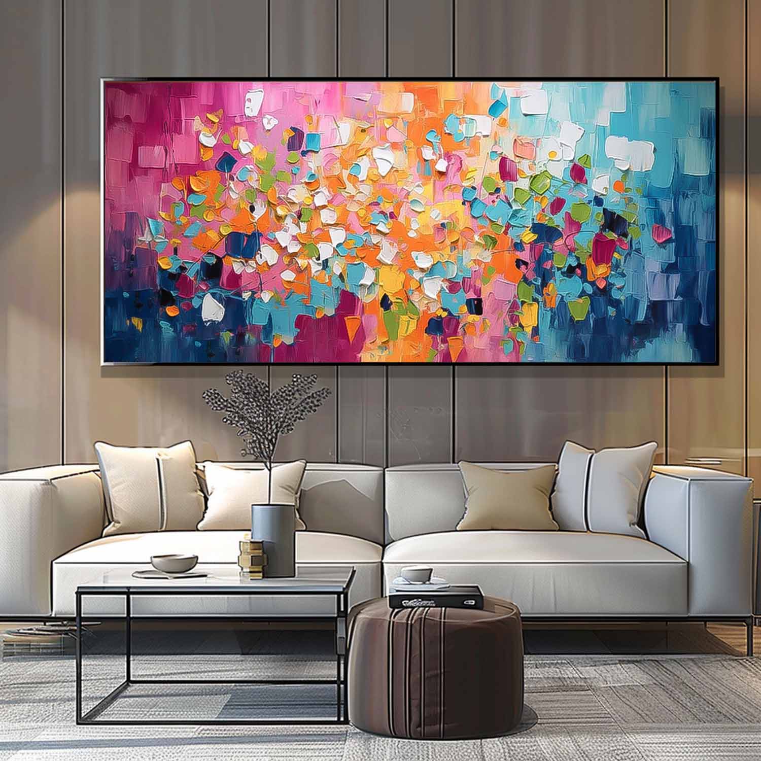 Wall Art Vibrant Abstract Cheerful Painterly