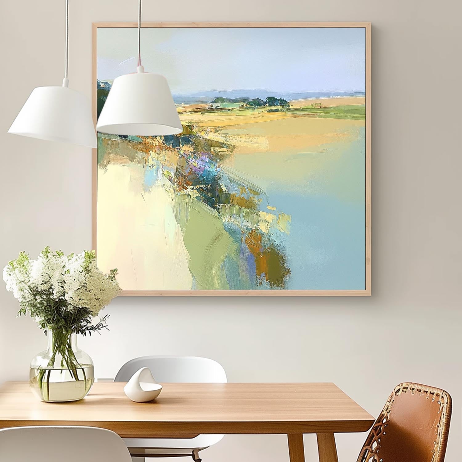 Wall Art Abstract Blocky Brushstroke Decor