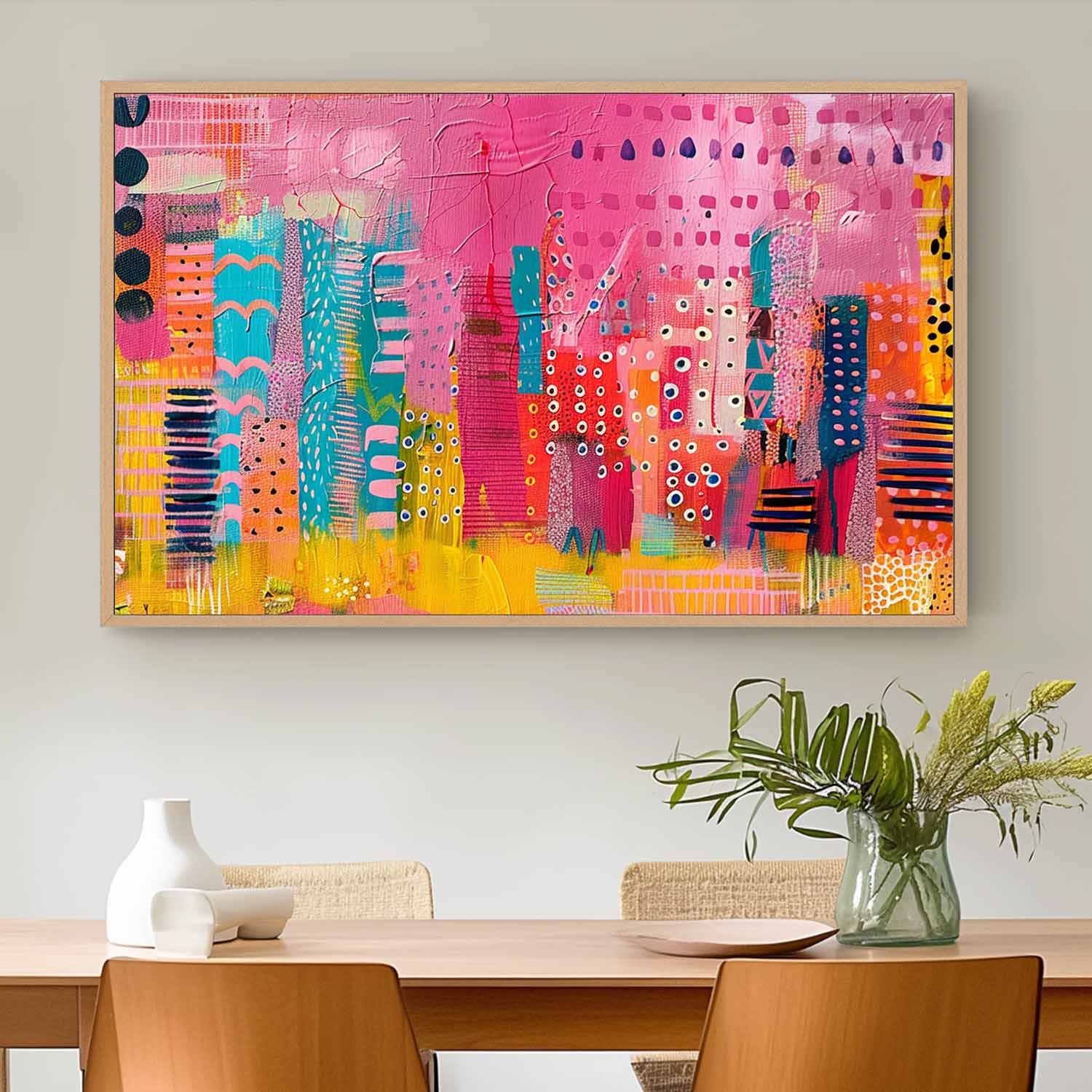 Wall Art Abstract Bohemian Mixed Media
