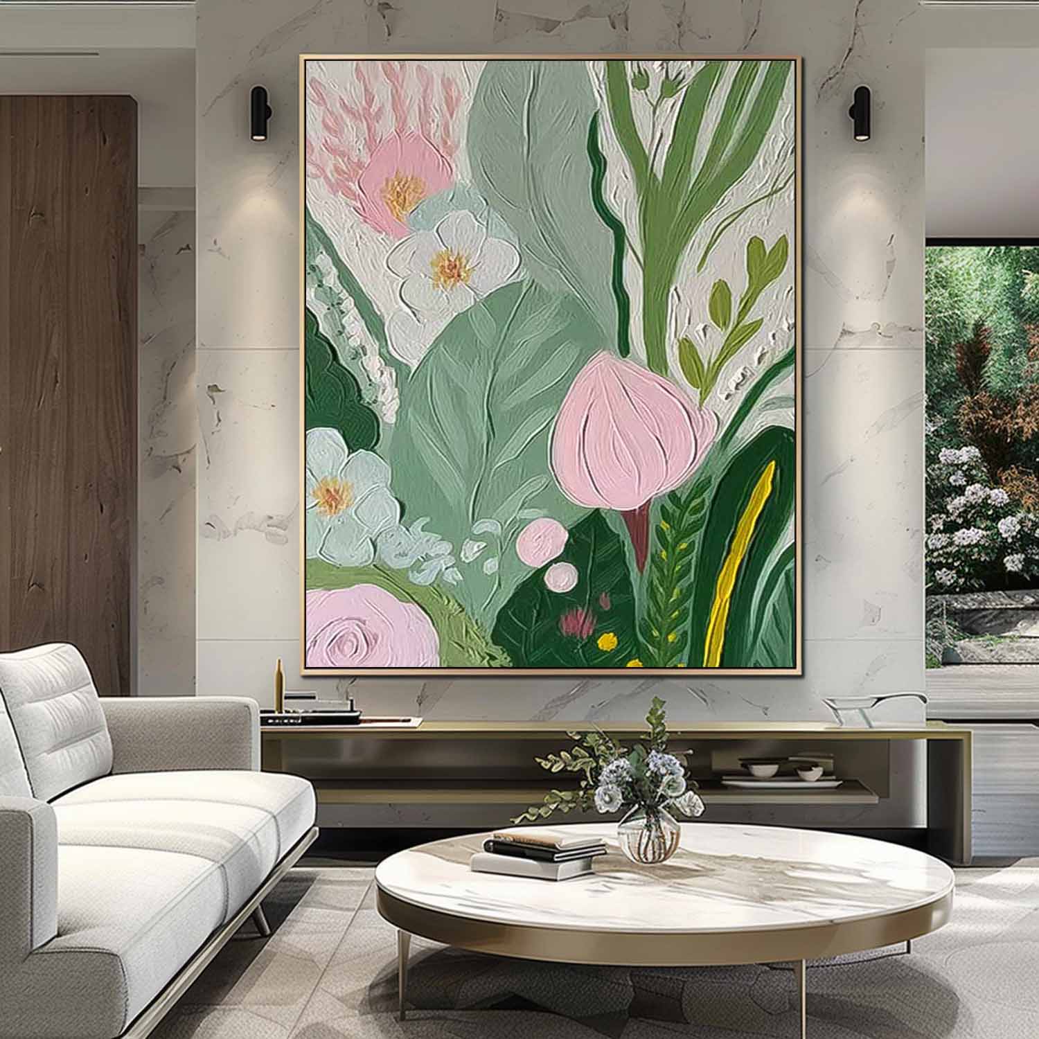 Wall Art Clean Line Flower Cozy Contemporary Rustic