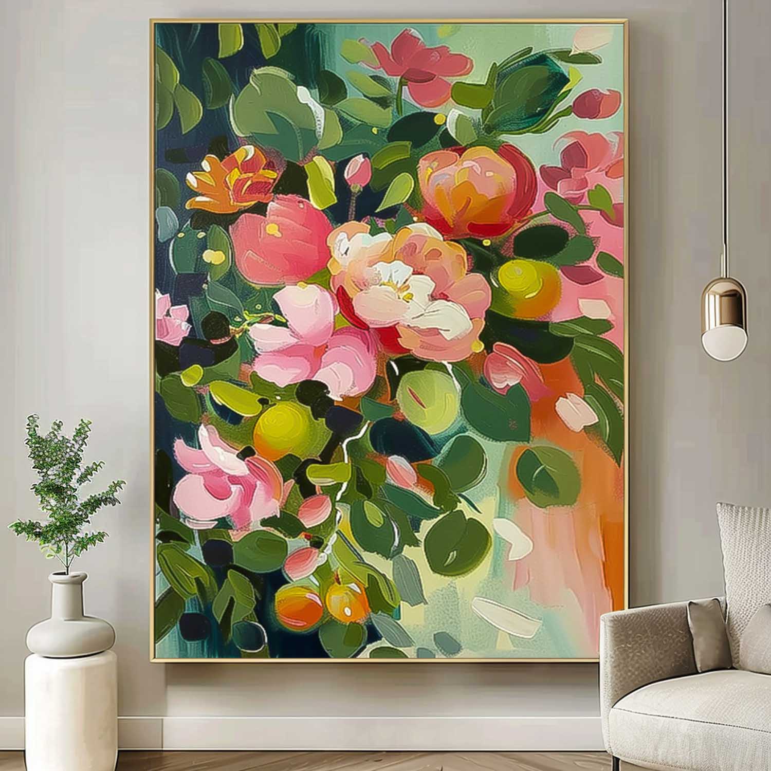 Wall Art Dense Floral Cluster Elegant Botanical
