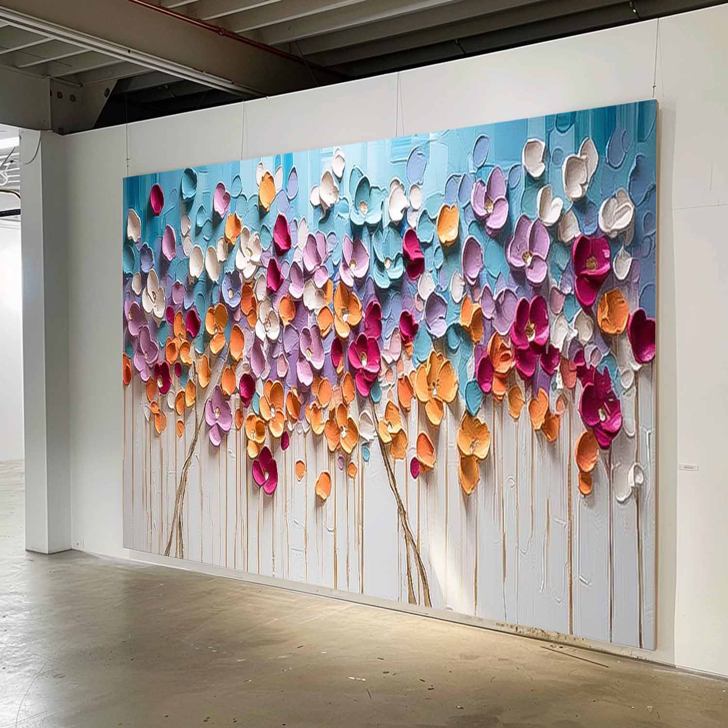 Wall Art Flower Modern Abstract Impasto