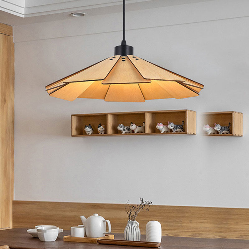 Arisha Retro Pendant Light, Metal & Wood - Neutralighting