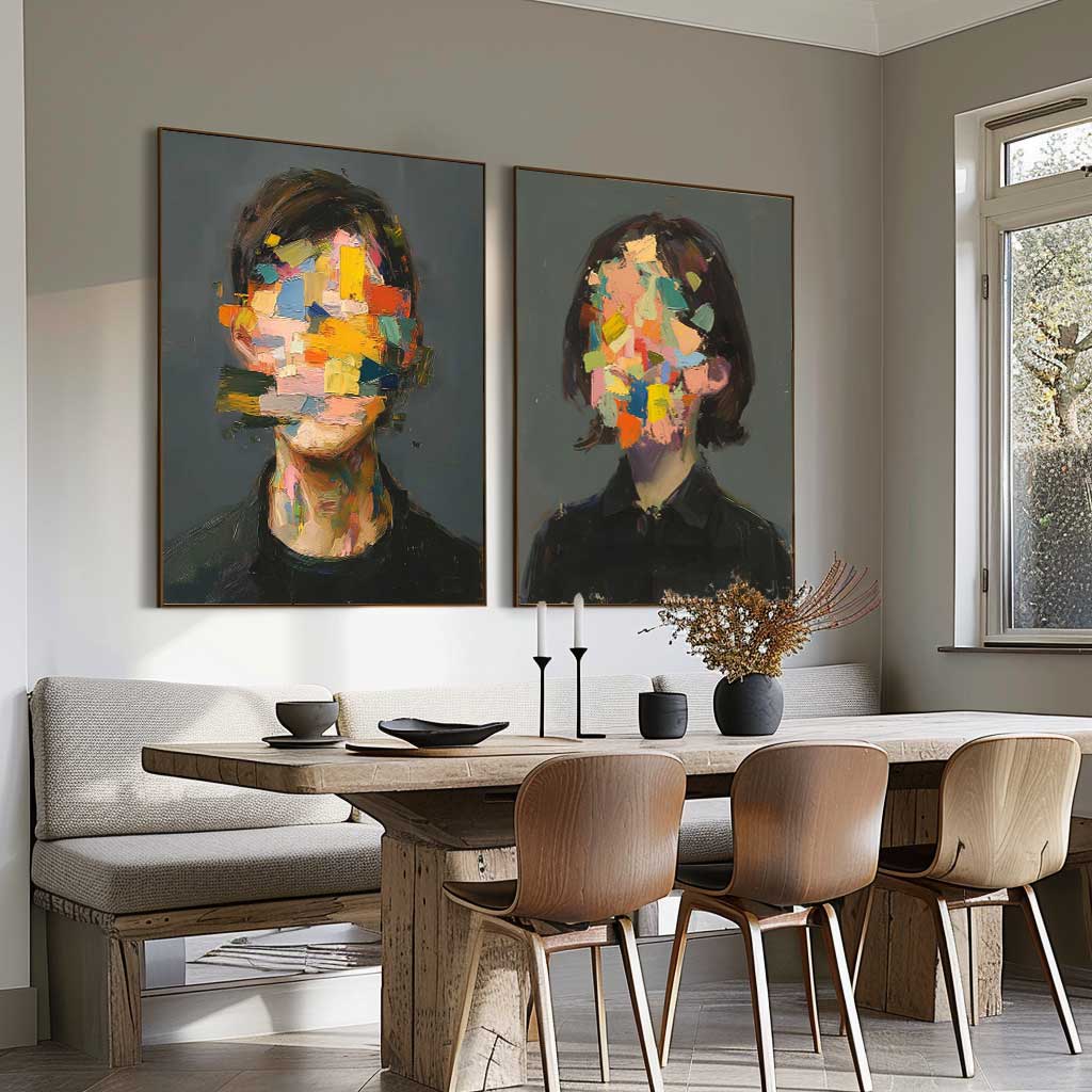 Wall Art Impasto People Color Block Soft