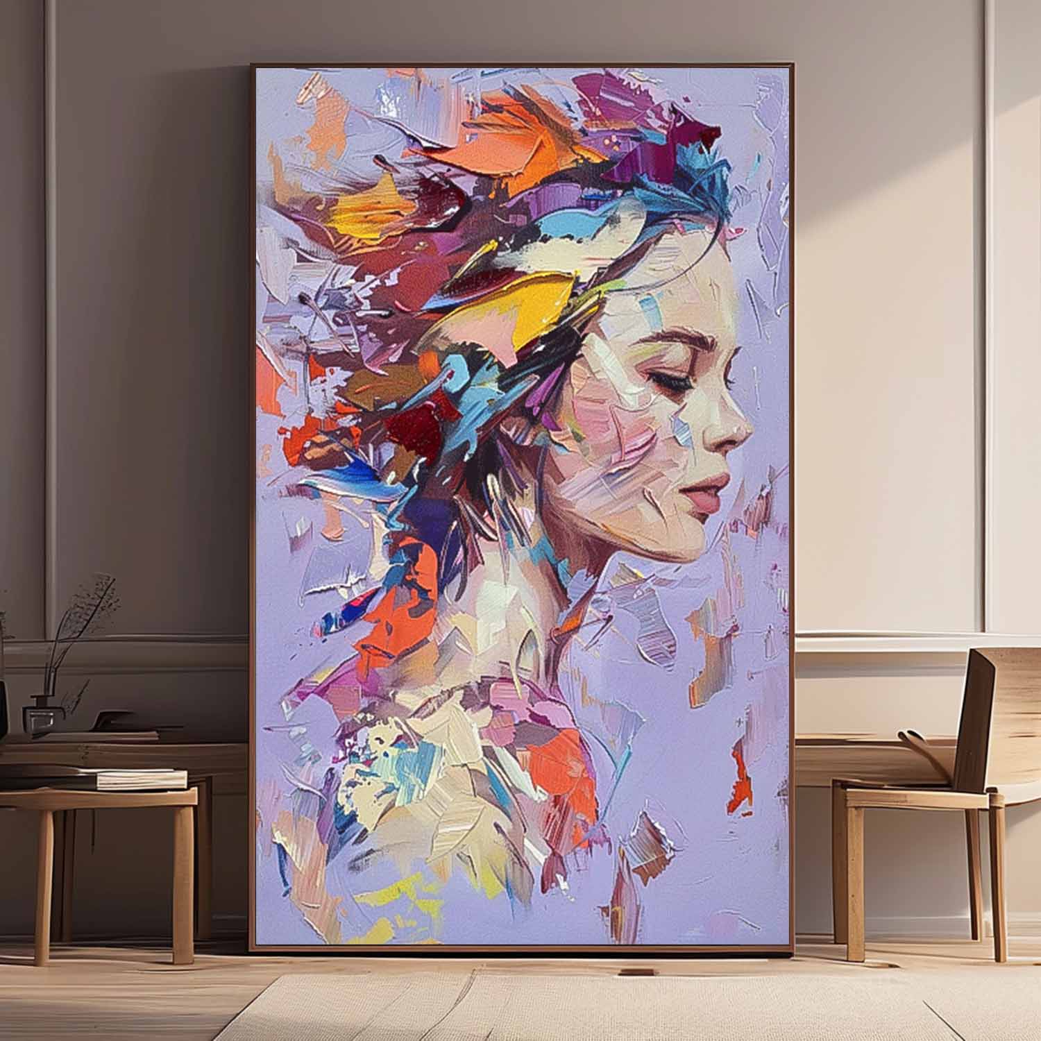 Wall Art Portrait Energetic Painterly Elegant
