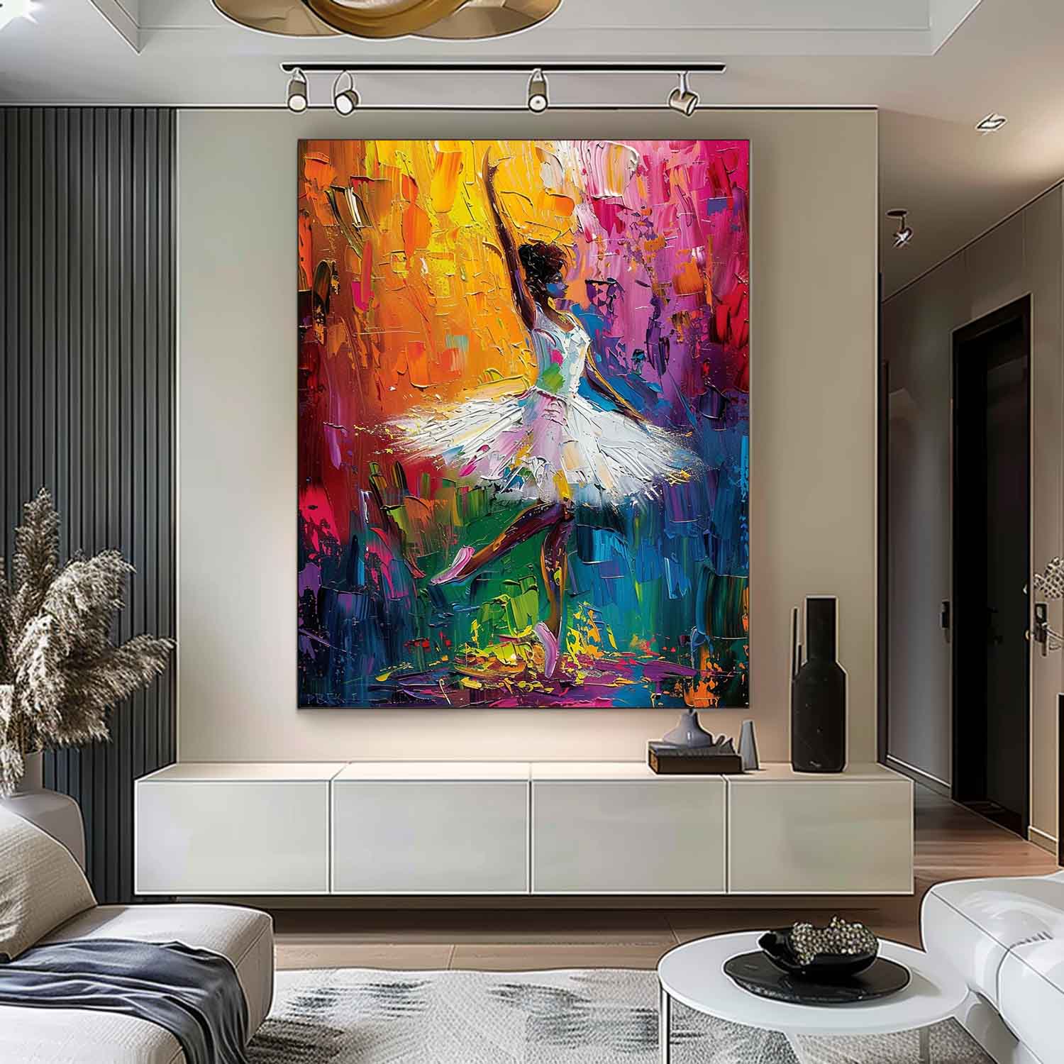 Wall Art Impasto Expressionist Ballerina Energetic