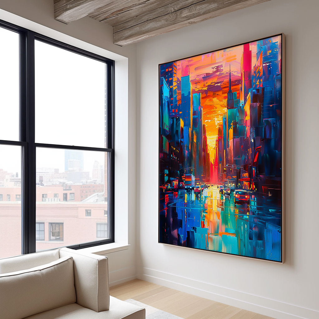 Wall Art Architecture Rainy Moody Night Decor
