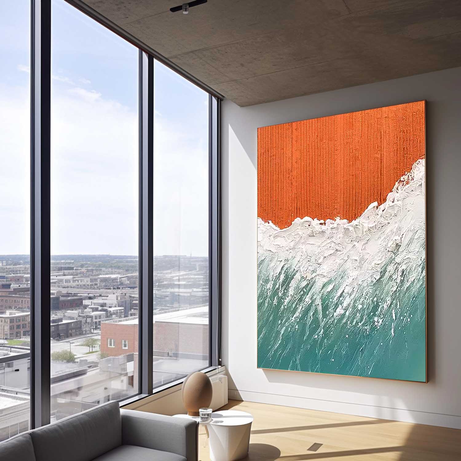 Wall Art Energetic Beach & Ocean Painterly Scene