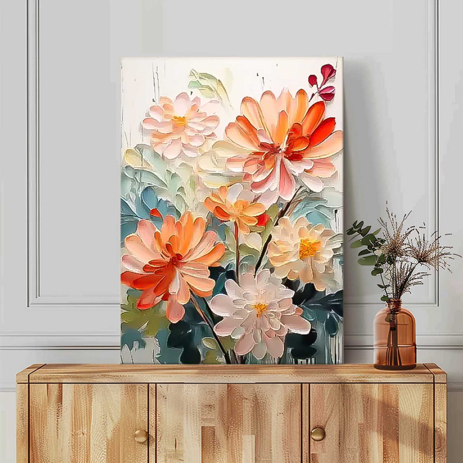 Wall Art Dahlia Flower Still Life Vibrant