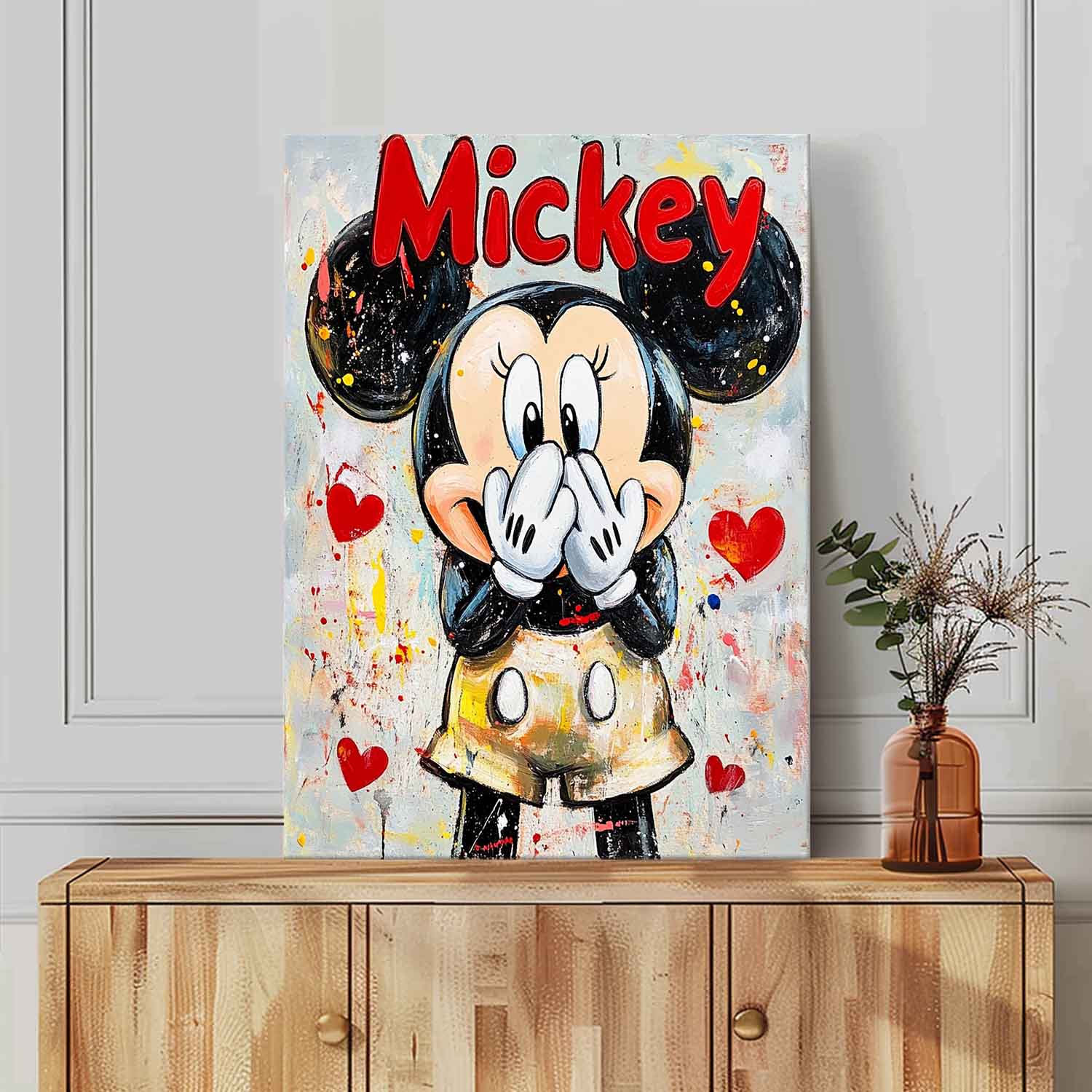 Pop Art Mickey Mouse Painting Playful Wall Art