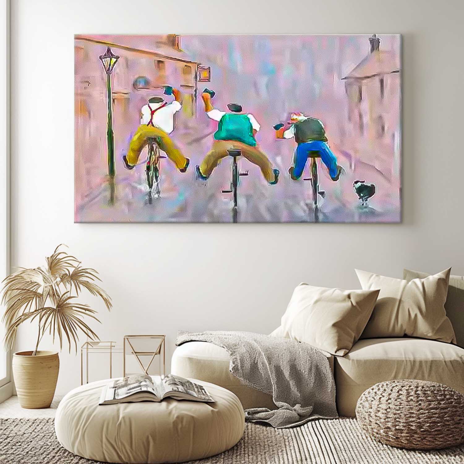 Wall Art Rainy Street People Joyful Design