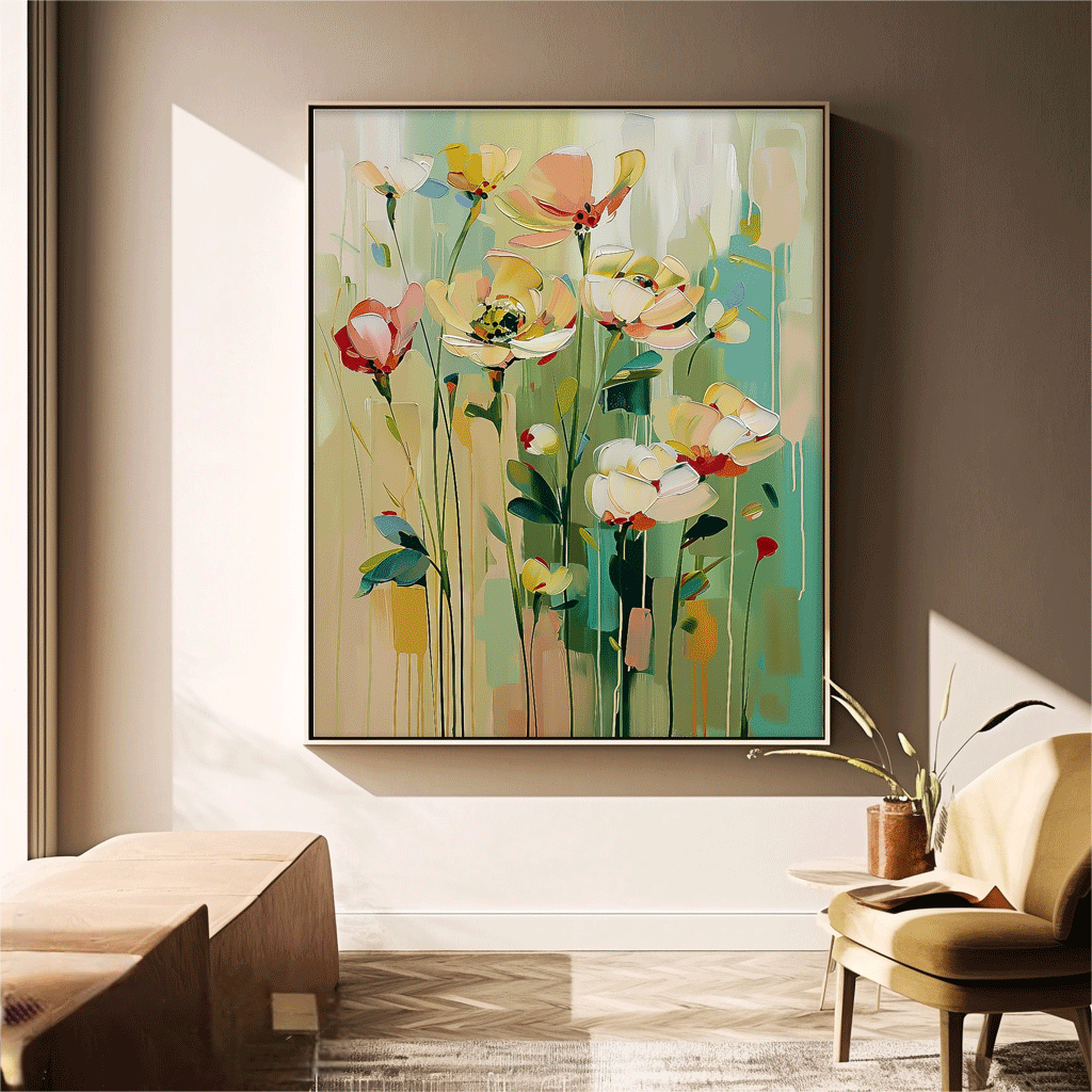 Wall Art Impasto Flower Expressionist Elegant