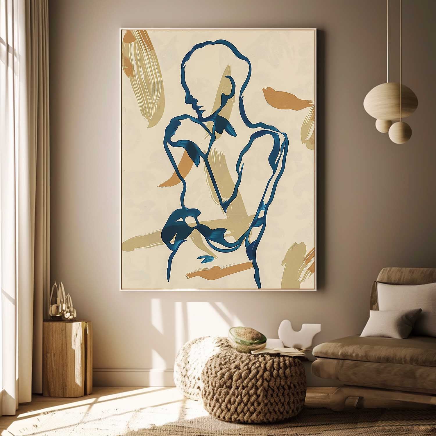Wall Art People Playful Line Painterly Abstract