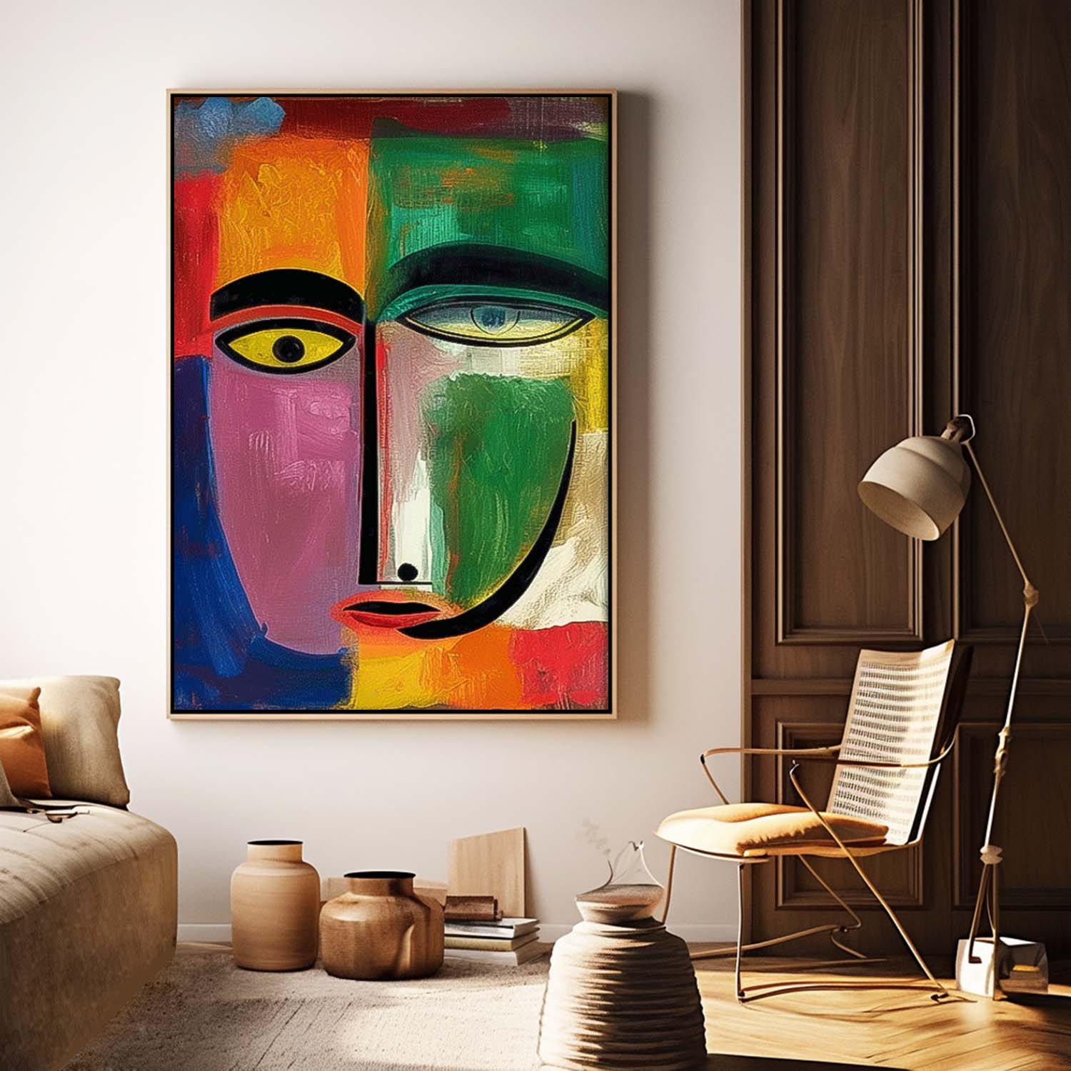 Wall Art Vibrant Cubist People Asymmetrical