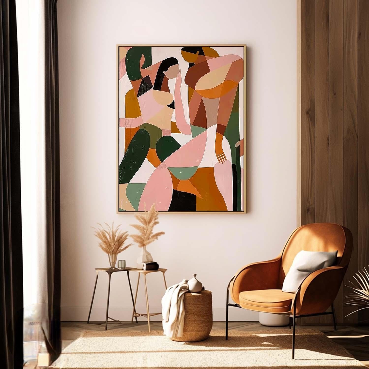 Abstract Human Figures Impasto Canvas Wall Art