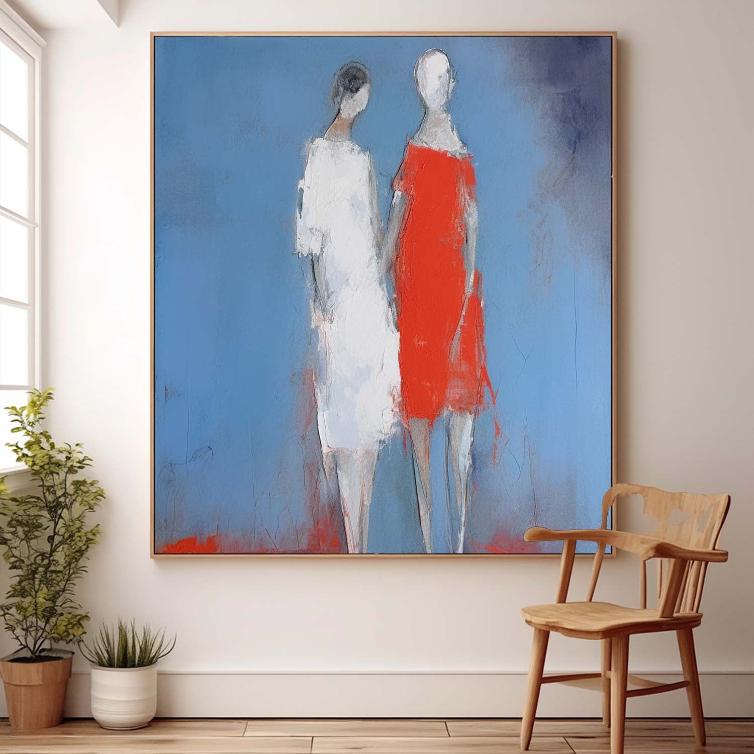 Wall Art Impasto People Silhouette Moody