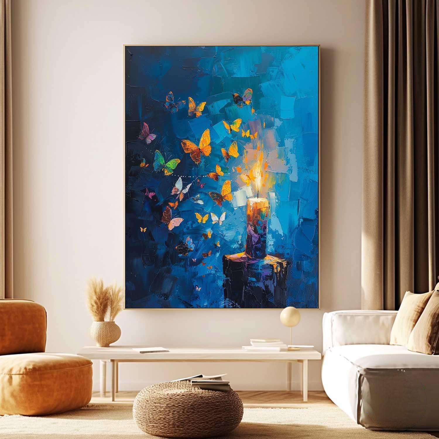 Wall Art Impasto Abstract Butterflies Expressionist