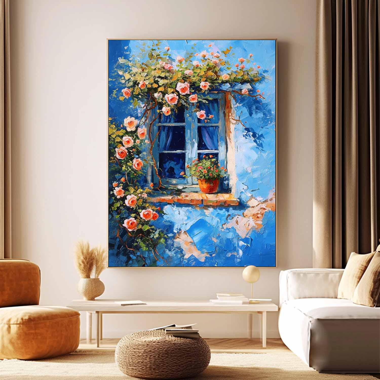Wall Art Flower Impasto Mediterranean Rustic