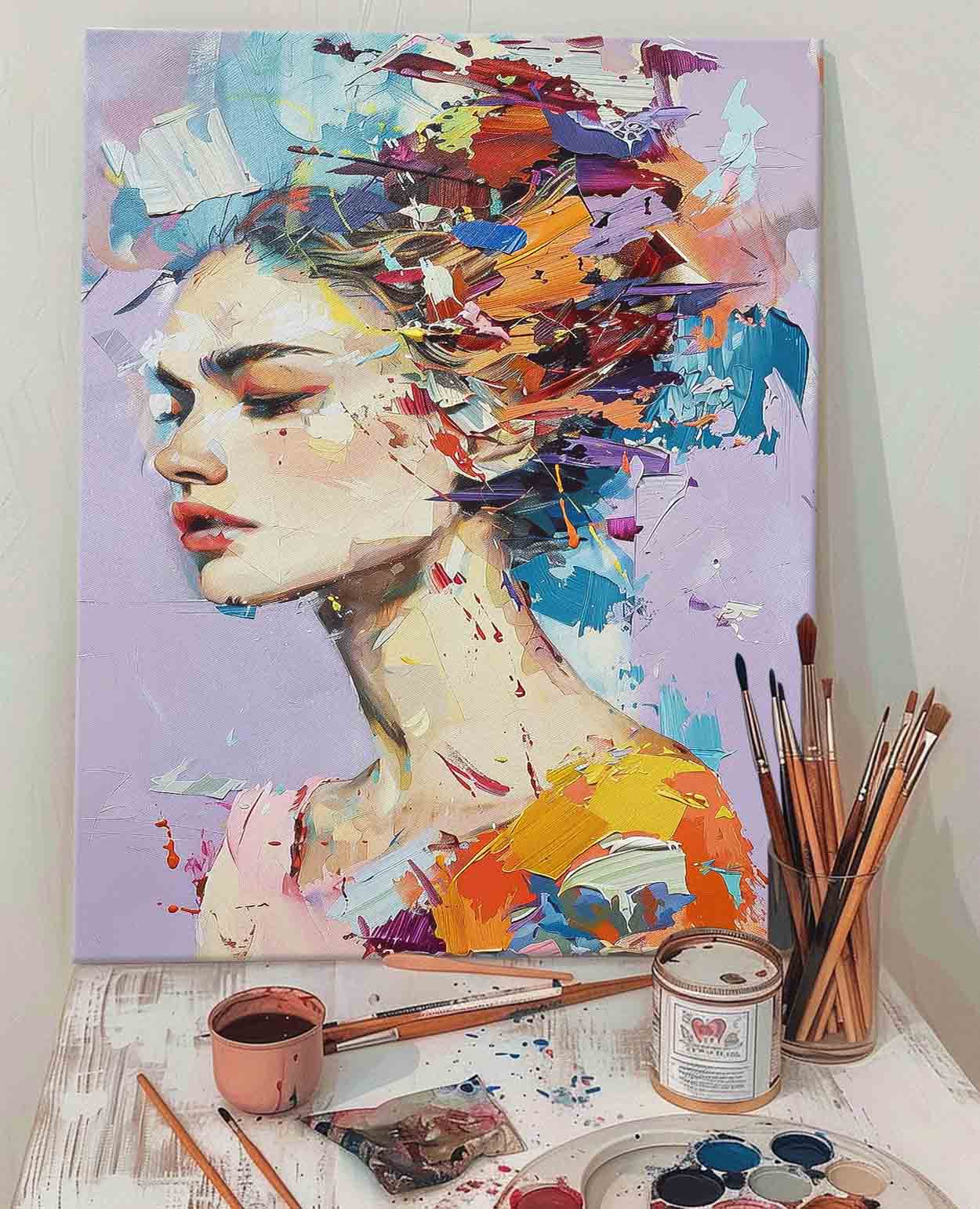 Wall Art Impasto People Modern Abstract