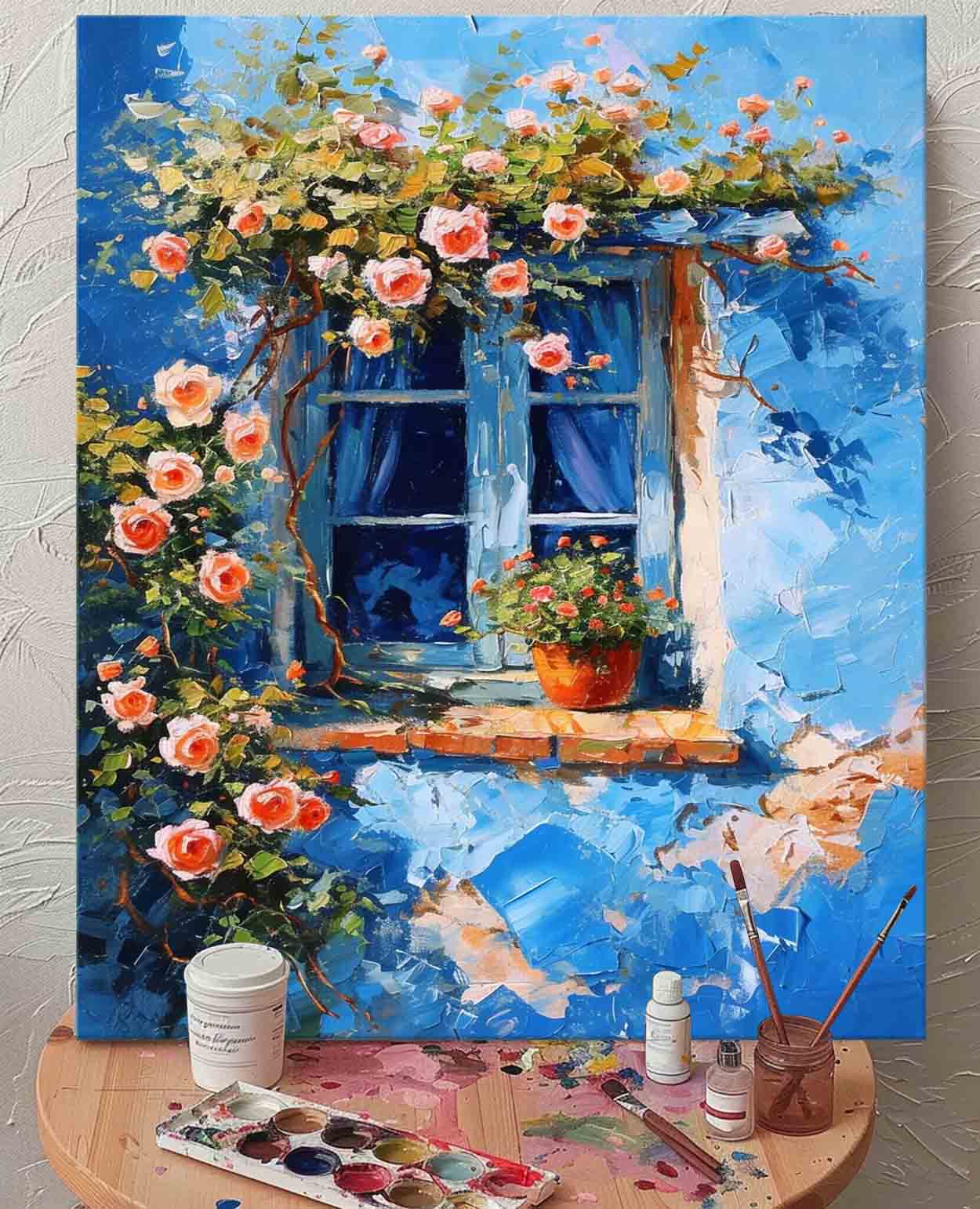 Wall Art Flower Impasto Mediterranean Rustic