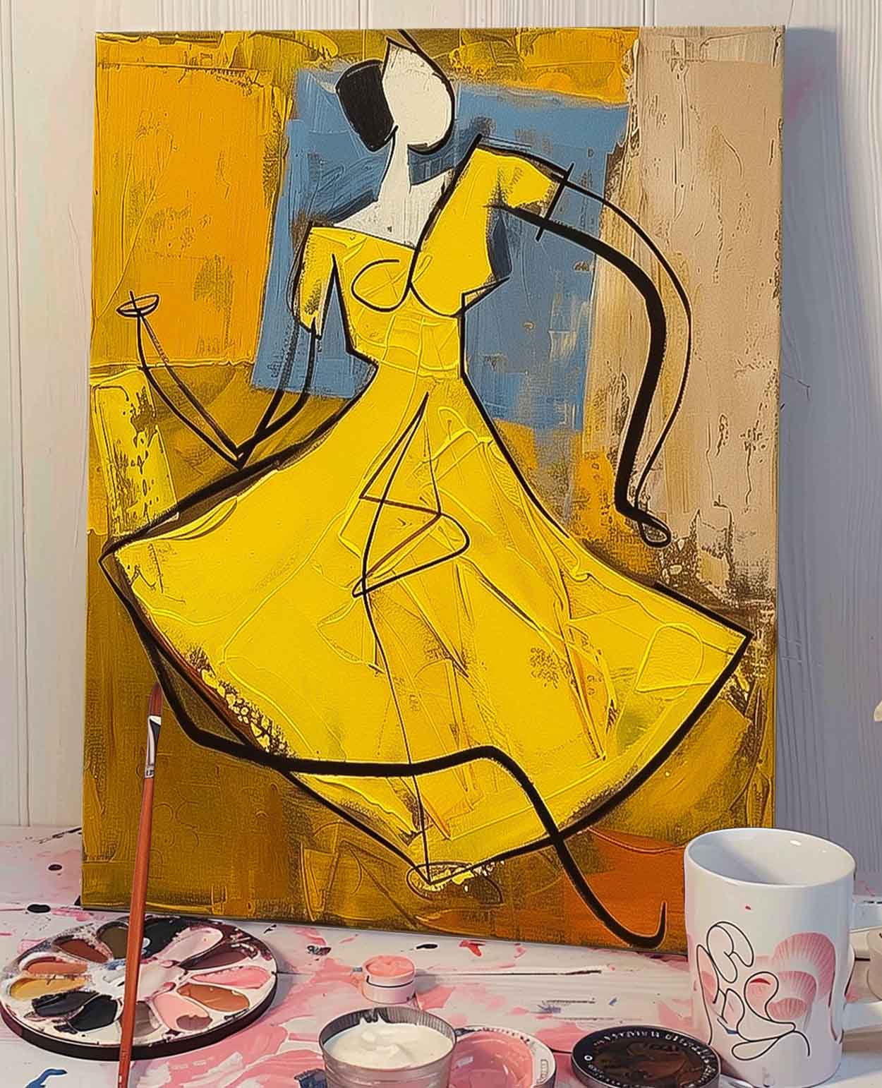 Wall Art Cubist Abstract Dancing
