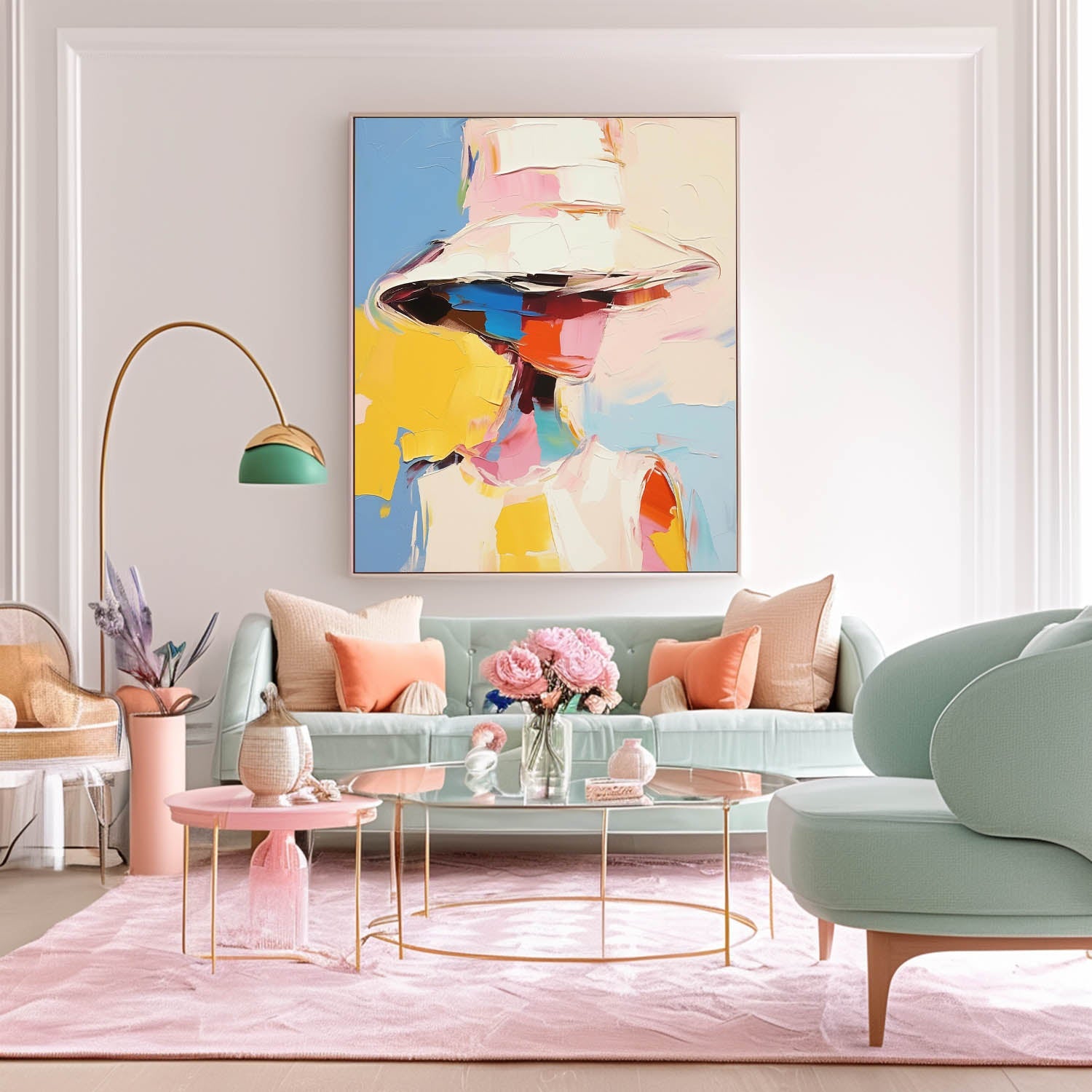 Wall Art Impasto People Elegant Emotional Abstract
