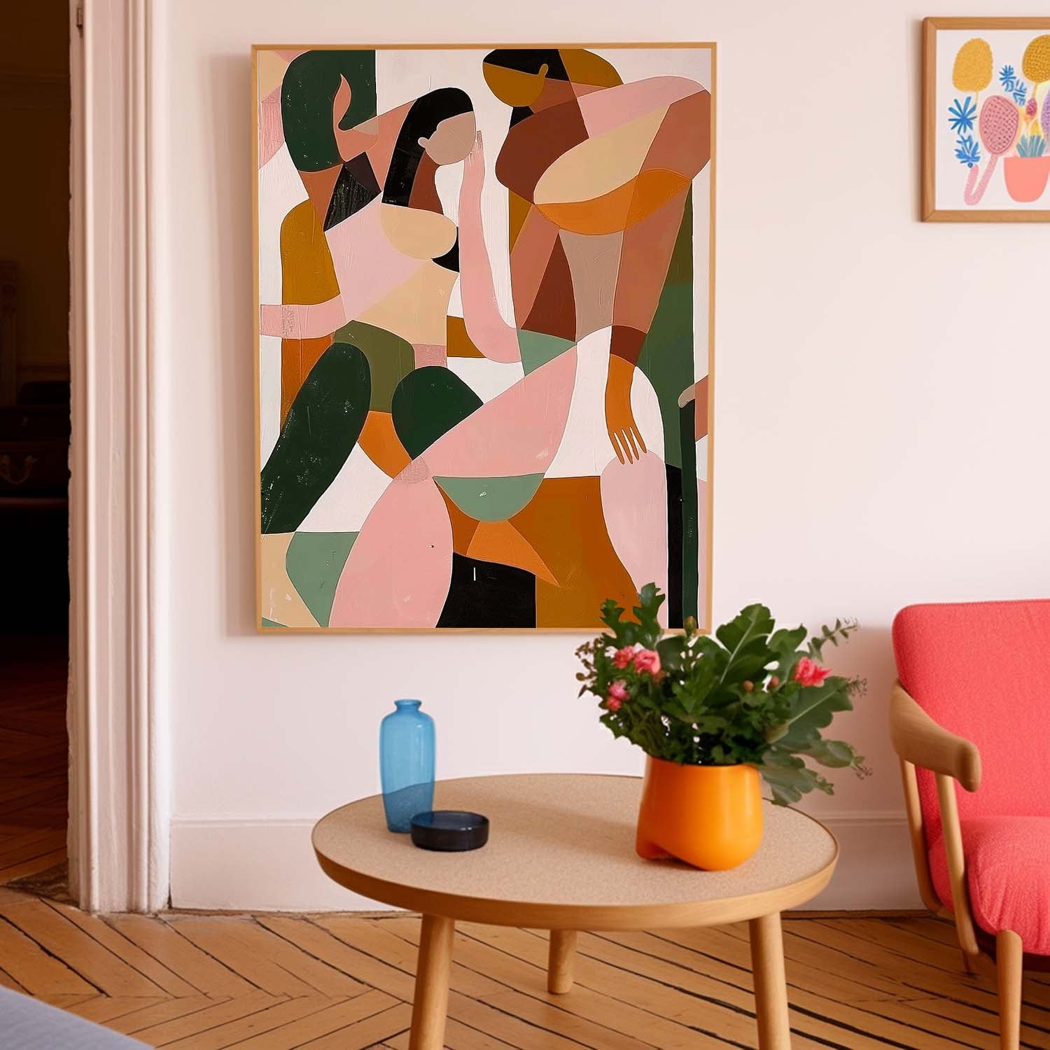 Abstract Human Figures Impasto Canvas Wall Art
