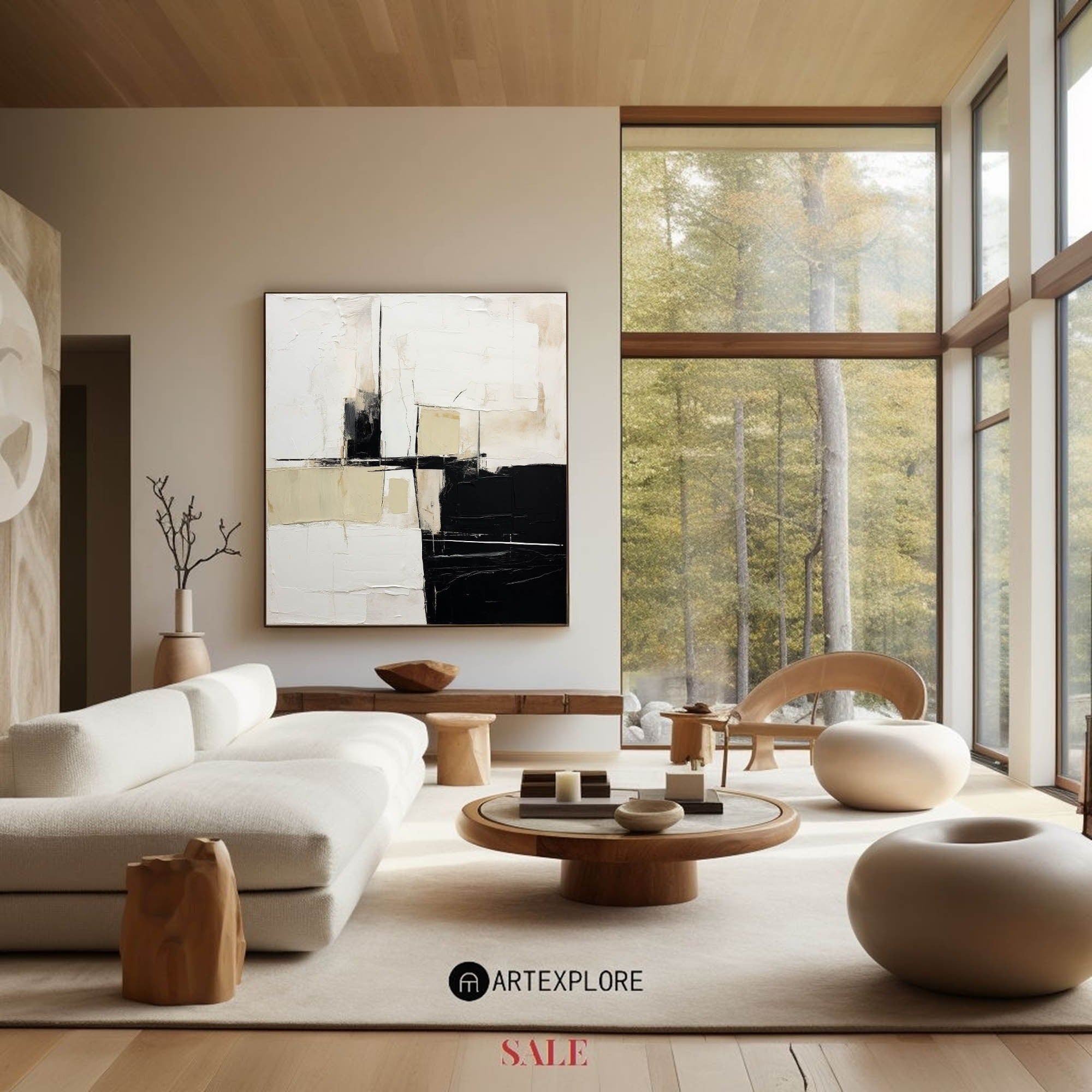 Geometric Block Neutral Canvas Wall Art